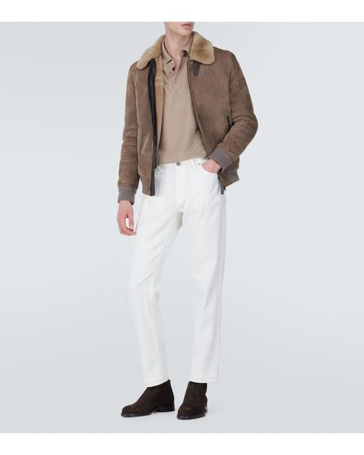 Polo En Coton, Soie Et Cachemire Brioni pour homme en coloris Natural