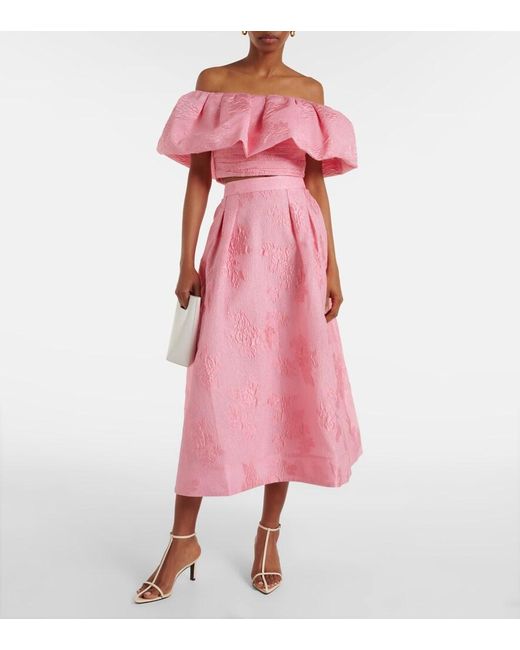Rebecca Vallance Pink Zelie Crop Top