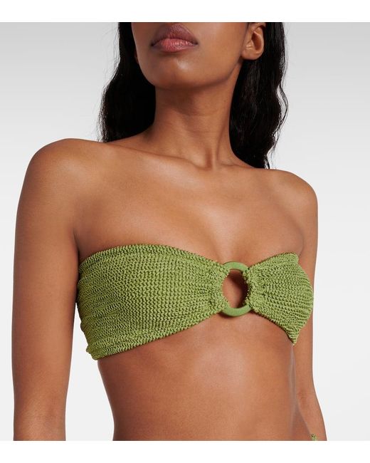 Bikini Gloria sin tirantes con anilla Hunza G de color Green