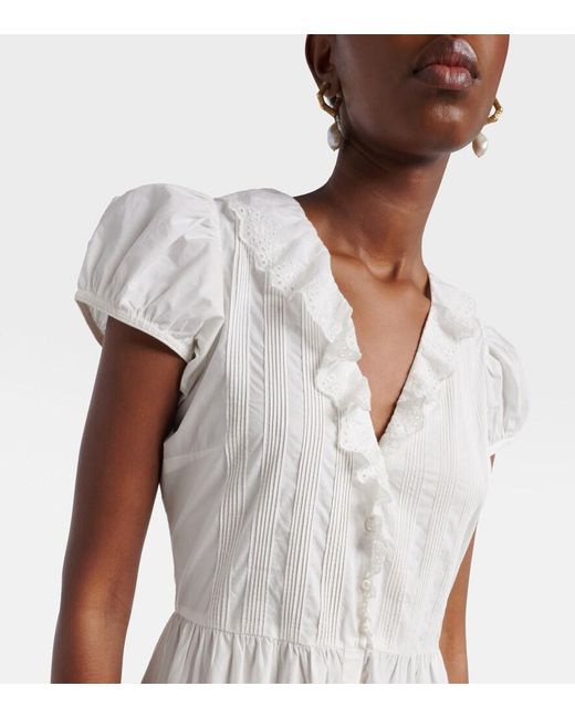 Doen White Midikleid Eliette Aus Baumwolle