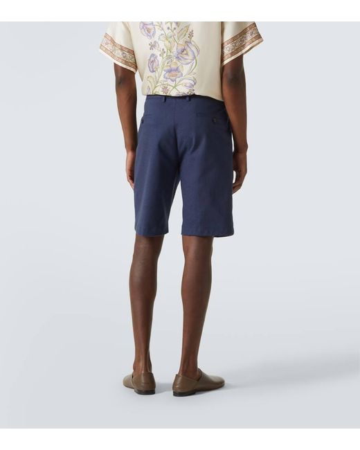 Etro Bermuda-Shorts Aus Baumwoll-Jacquard in Blue für Herren