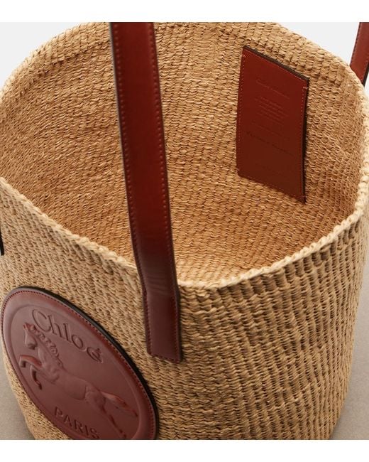 Chloé Brown Horse Medal Large Basket Bag