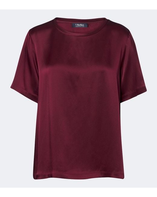 Max Mara Red Satin T-Shirt