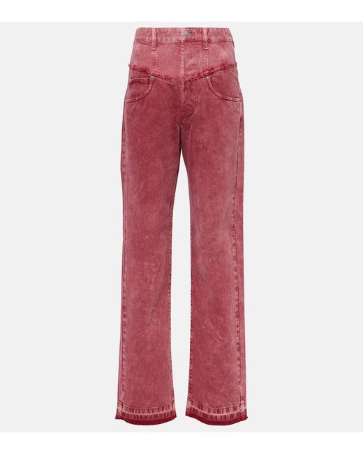 Isabel Marant Red Straight Jeans Noemie