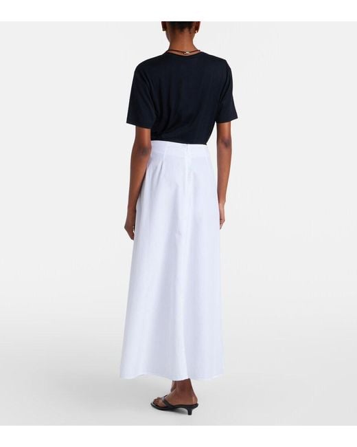 Citizens of Humanity White Emi Cotton Poplin Midi Skirt