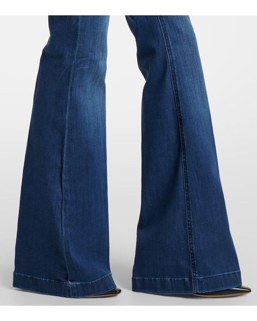 AG Jeans Blue Mid-Rise Flared Jeans Tropea