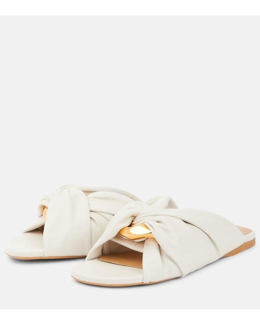 J.W. Anderson Natural Corner Leather Slides