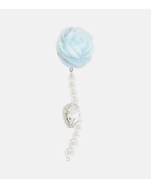 Magda Butrym Blue Rose Embellished Drop Earrings