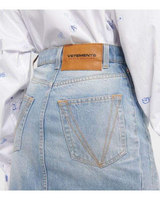 Vetements Blue Denim Midi Skirt