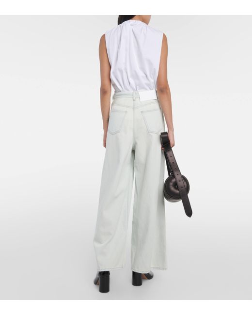 MM6 by Maison Martin Margiela Natural High-rise Wide-leg Jeans