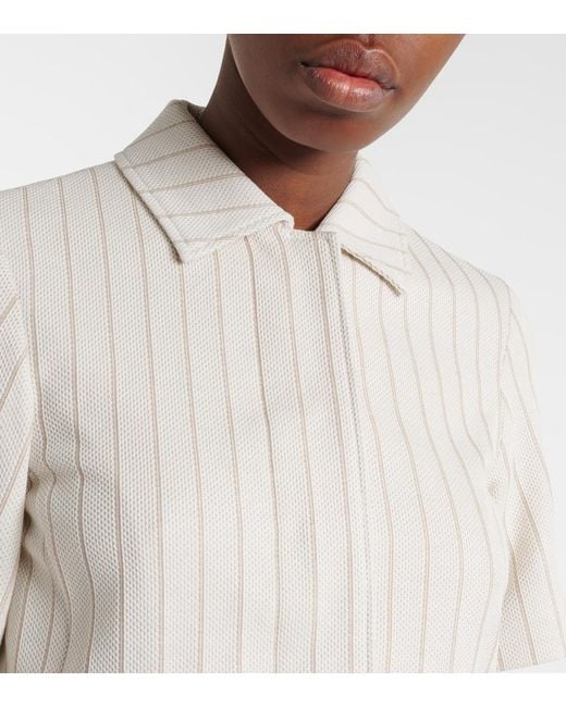 Max Mara White Striped Cotton Jacket