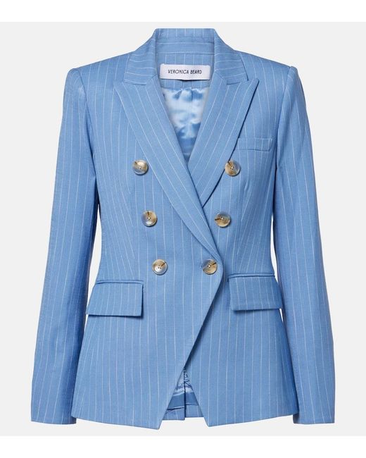 Veronica Beard Blue Miller Pinstripe Blazer