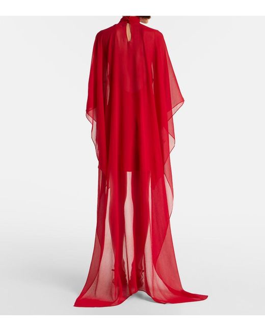 ‎Taller Marmo Red Fini Silk Kaftan