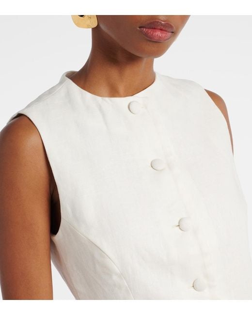 Faithfull The Brand White Jane Linen Vest