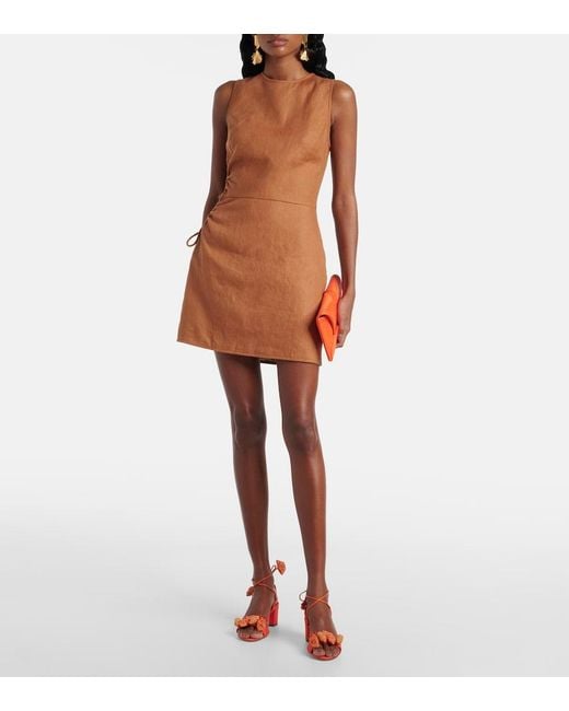Sir Brown D'Orsay Linen Minidress