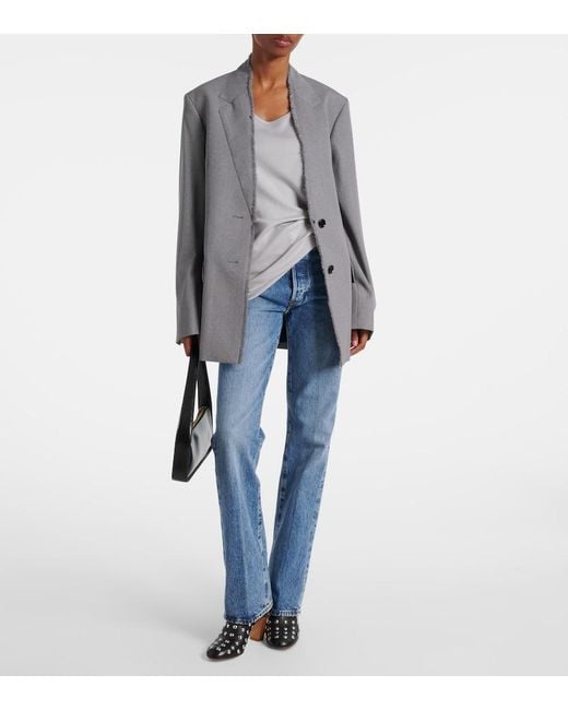 FRAME Blue The Vertical Straight Jeans
