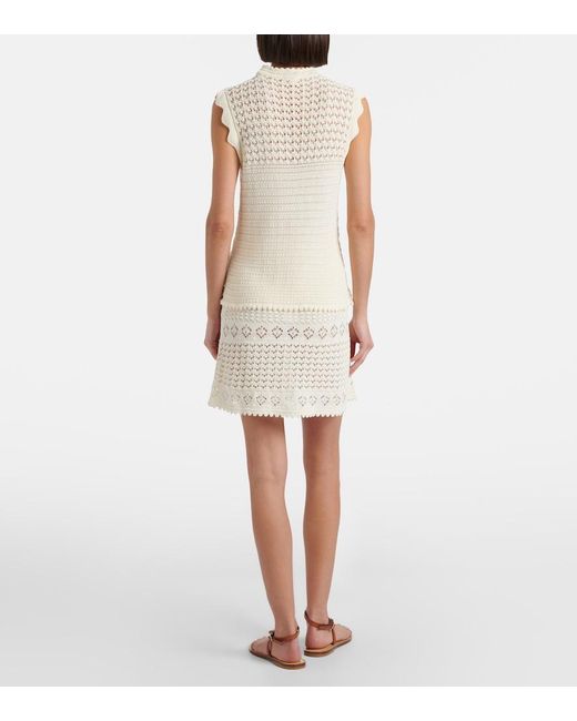 Eres White Angela Crochet Miniskirt