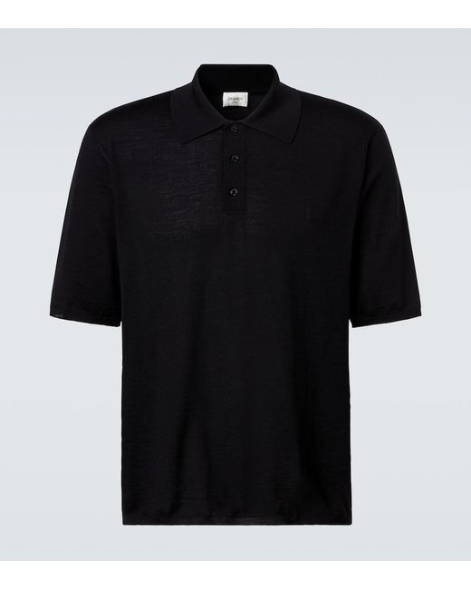 Saint Laurent Black Wool Polo Shirt for men
