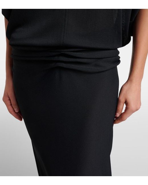 The Row Black Delyra Ruched Jersey Gown