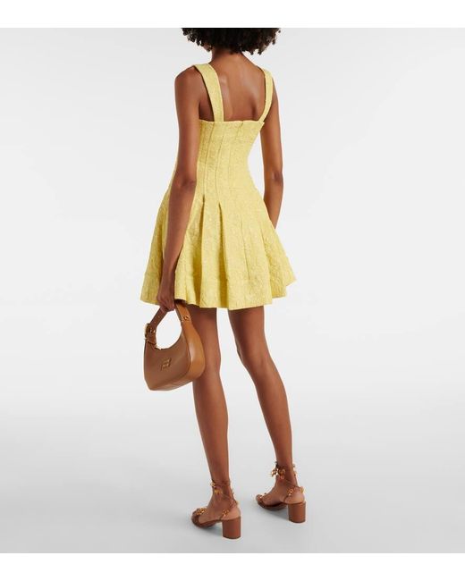 Jonathan Simkhai Yellow Jovie Jacquard Minidress