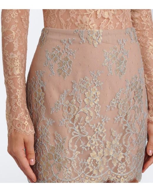 Valentino Natural Lace Miniskirt