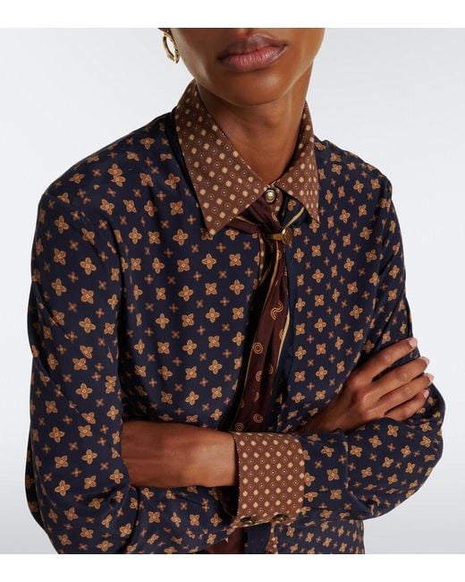 Zimmermann Multicolor Printed Tie-Neck Blouse