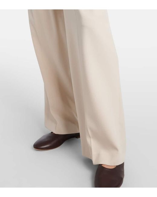 Pantaloni A Gamba Larga A Vita Alta di AYA MUSE in Natural
