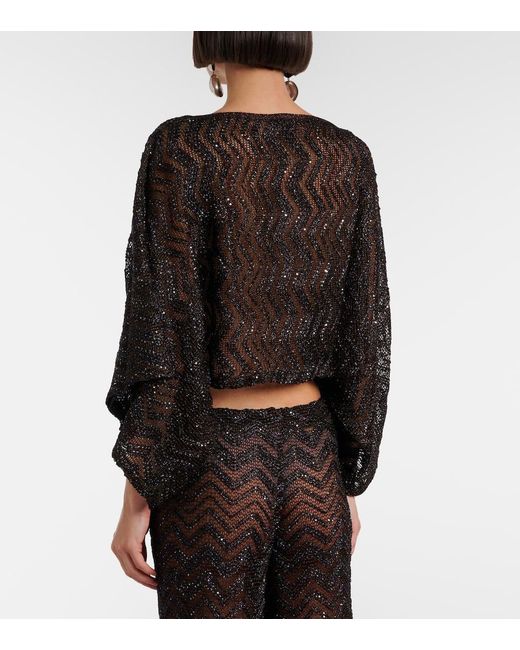 Missoni Black Zigzag Sequined Top