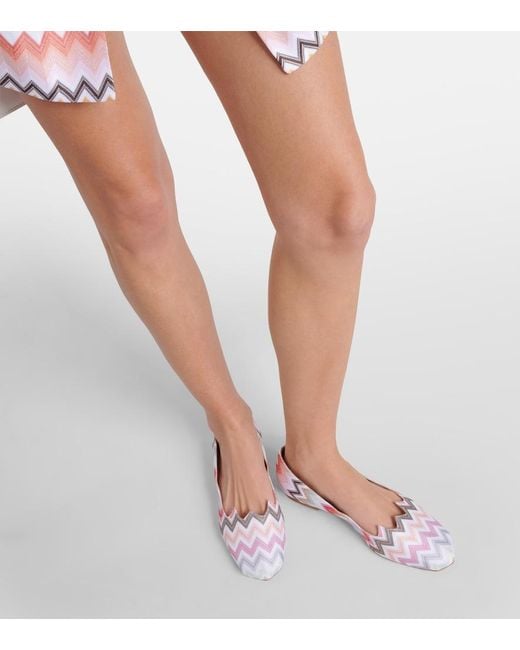 Missoni Pink Zig Zag Ballet Flats