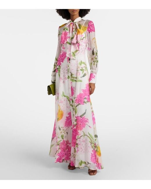 LEO LIN Pink Lilith Printed Maxi Dress