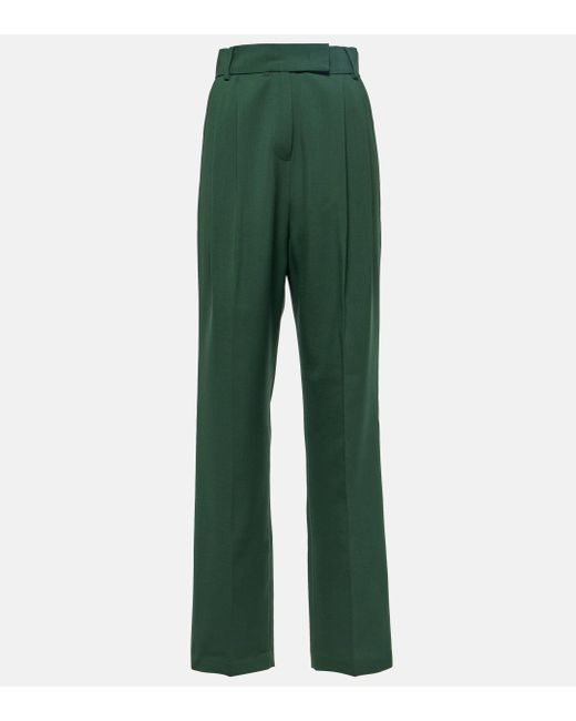 Frankie Shop Green Bea High-rise Straight Pants