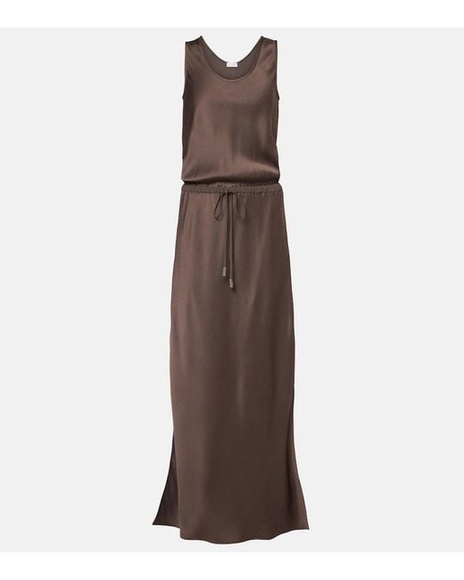 Brunello Cucinelli Brown Long Dress