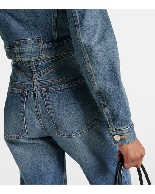 Alaïa Blue Cropped Denim Jacket
