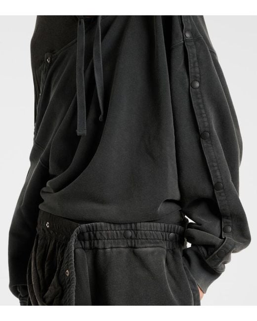 Y. Project Gray Snap Oversized Cotton Jersey Hoodie