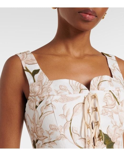Agua Bendita White Reserva Gardenia Floral Linen Crop Top