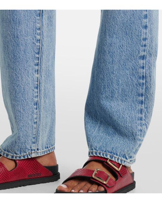 SLVRLAKE Denim Blue Kendra High-Rise Straight Jeans