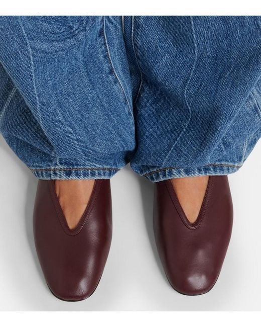 Le Monde Beryl Brown Luna Leather Ballet Flats