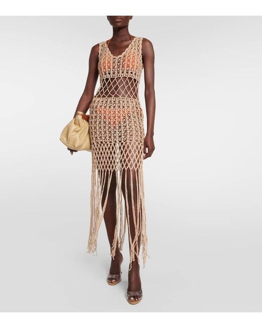 Anna Kosturova Natural Midikleid Aus Haekelstrick