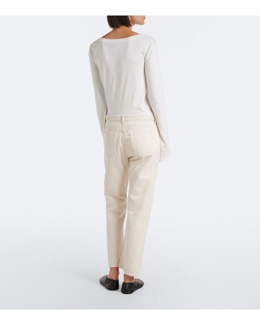 The Row Natural Riaco Mid-Rise Straight Jeans