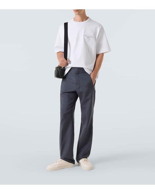 Prada T-Shirt Aus Baumwoll-Jersey in White für Herren