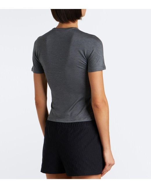 Gucci Gray Double G Silk-Blend T-Shirt