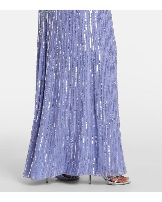 Jenny Packham Purple Madelaine Embellished Gown