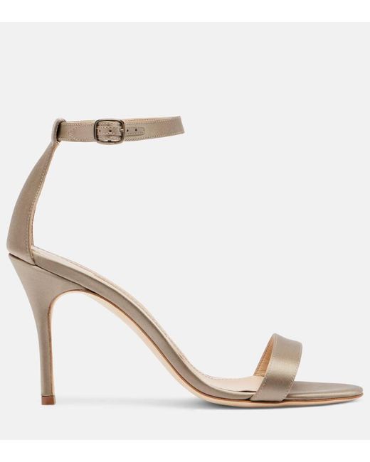 Manolo Blahnik Natural Sandalen Chaos Aus Satin