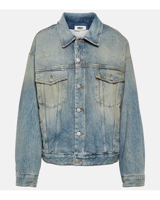 MM6 by Maison Margiela Blue Padded Denim Jacket