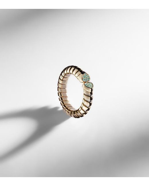 Marina B White Trisolina 18Kt Ring With Tourmalines