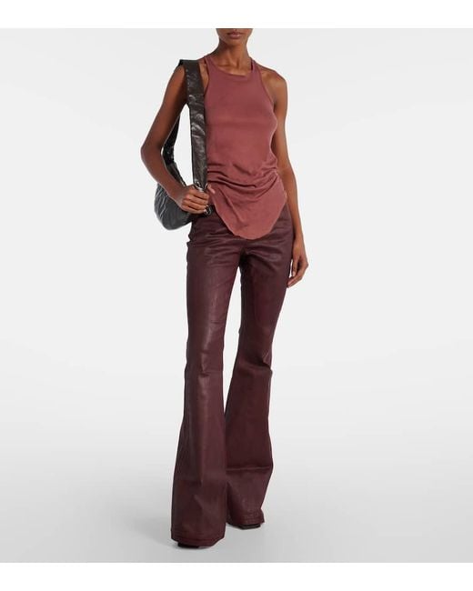 Rick Owens Purple Bolan High-Rise Bootcut Jeans