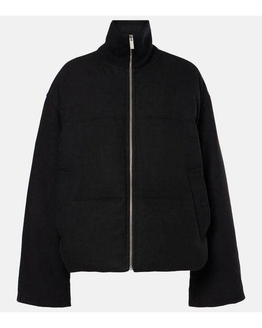 Totême  Black Wool-blend Flannel Down Puffer Jacket