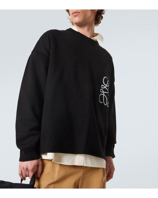 Loewe Black Anagram Embroidered Sweater for men
