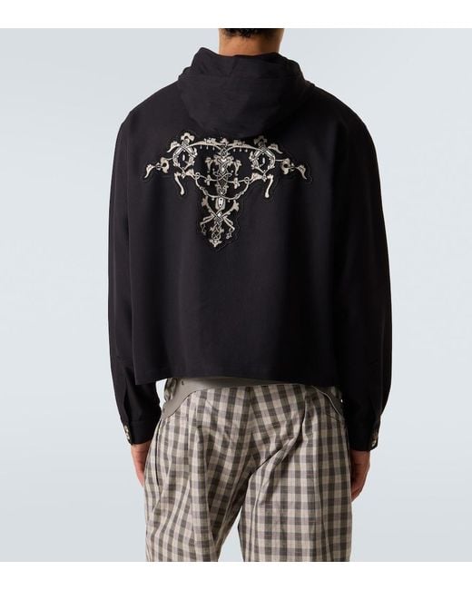 Kiko Kostadinov Black Slatina Embroidered Hoodie for men