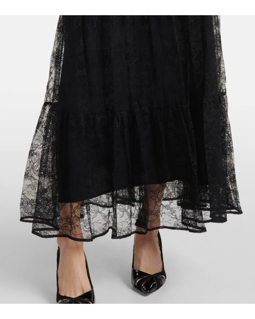 Max Mara Black Modane Lace Maxi Dress